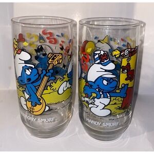 Smurf 1983 Vintage Drinking Glasses